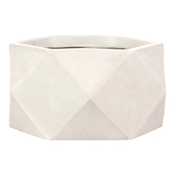 DBOWL30-AW Кашпо Геометри Чаша, файберстоун, слоновая кость, W30 L30 H15 cm