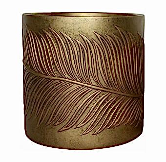 LEAF-R-31-GLD Кашпо Лист, файберстоун, золотистое, д.31 в.31