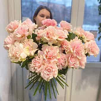 Букет Французских Роз Пинк Мондиаль (25 штук)