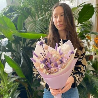 Сухоцветный Букет "Сиреневая Дымка"
