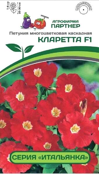 Партнер Петуния "Итальянка" КЛАРЕТТА F1 / многоцв. каскадная^(5шт в амп)
