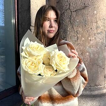 Монобукет из Пионовидных Роз Candlelight, 5 шт